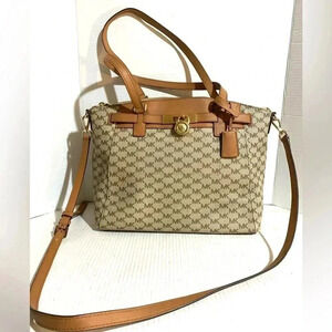 Michael kors MK signature print canvas satchel handbag